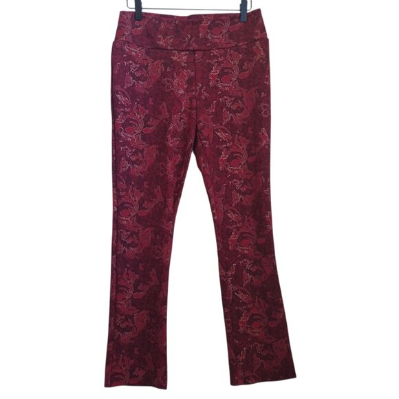 Soft Surroundings Pants Maroon Ponte Knit Leggings Pull On Stretch Womens Small - Picture 9 of 9